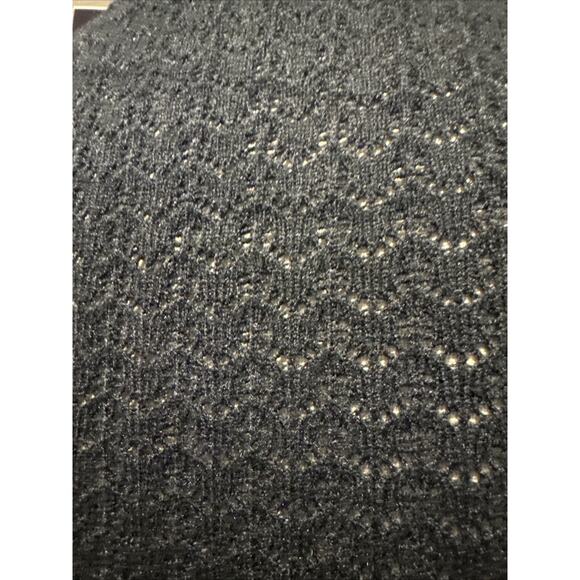 Wild Fable Black Pointelle Eyelet Mock Neck Crop Sweater XXS NEW Cute - Picture 3 of 6